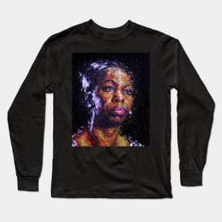 Black is the colour of my true love's hair - Nina Simone Long Sleeve T-Shirt